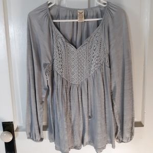 Gray Smocked top